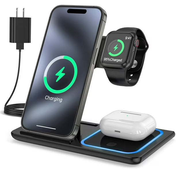 Plastic 3 In 1 Wireless Charger Stand